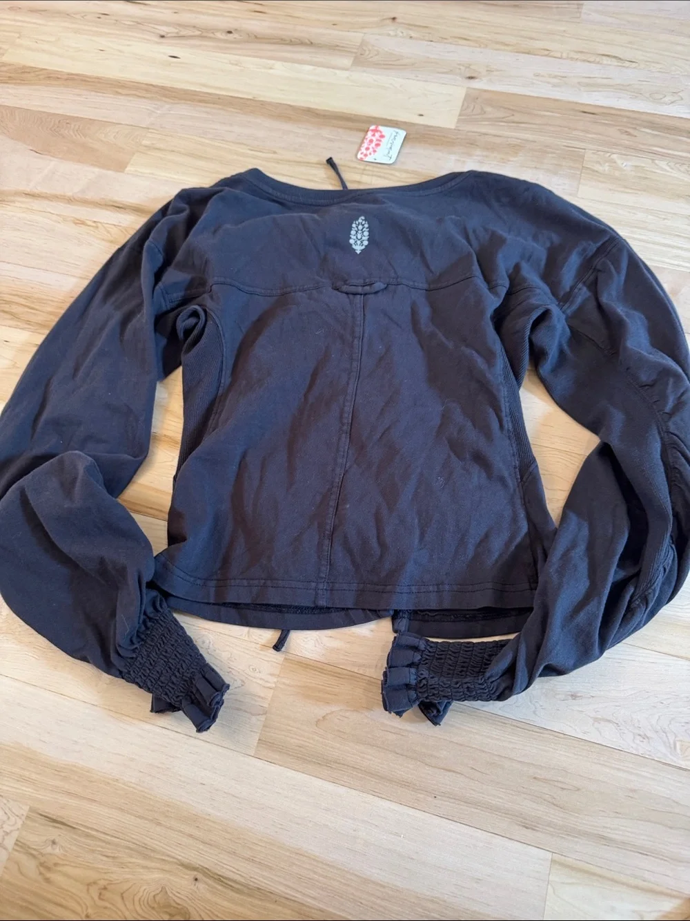 Free People Movement-Black True Ties Long Sleeve Cardigan Shirt Too-New-XS